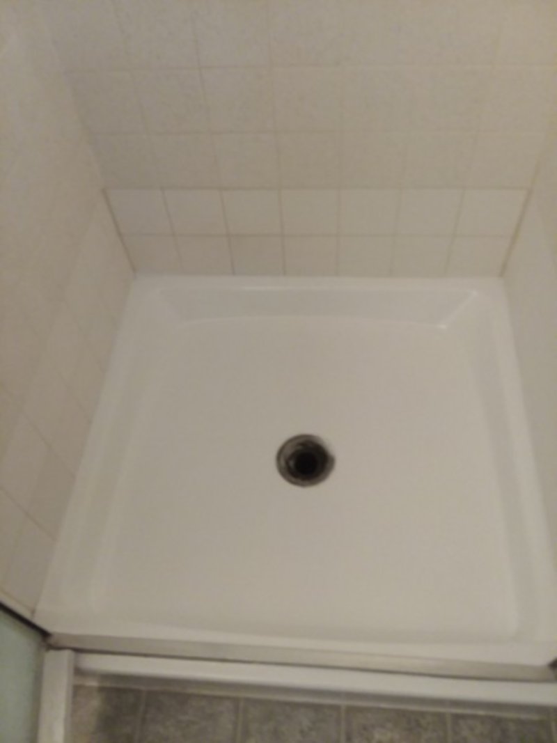 Fiberglass Shower Pan Repair After Picture
