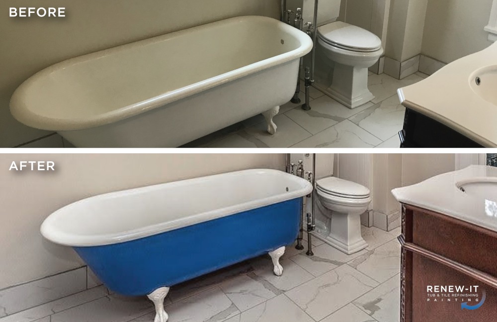 Clawfoot Tub Refinishing Before and After