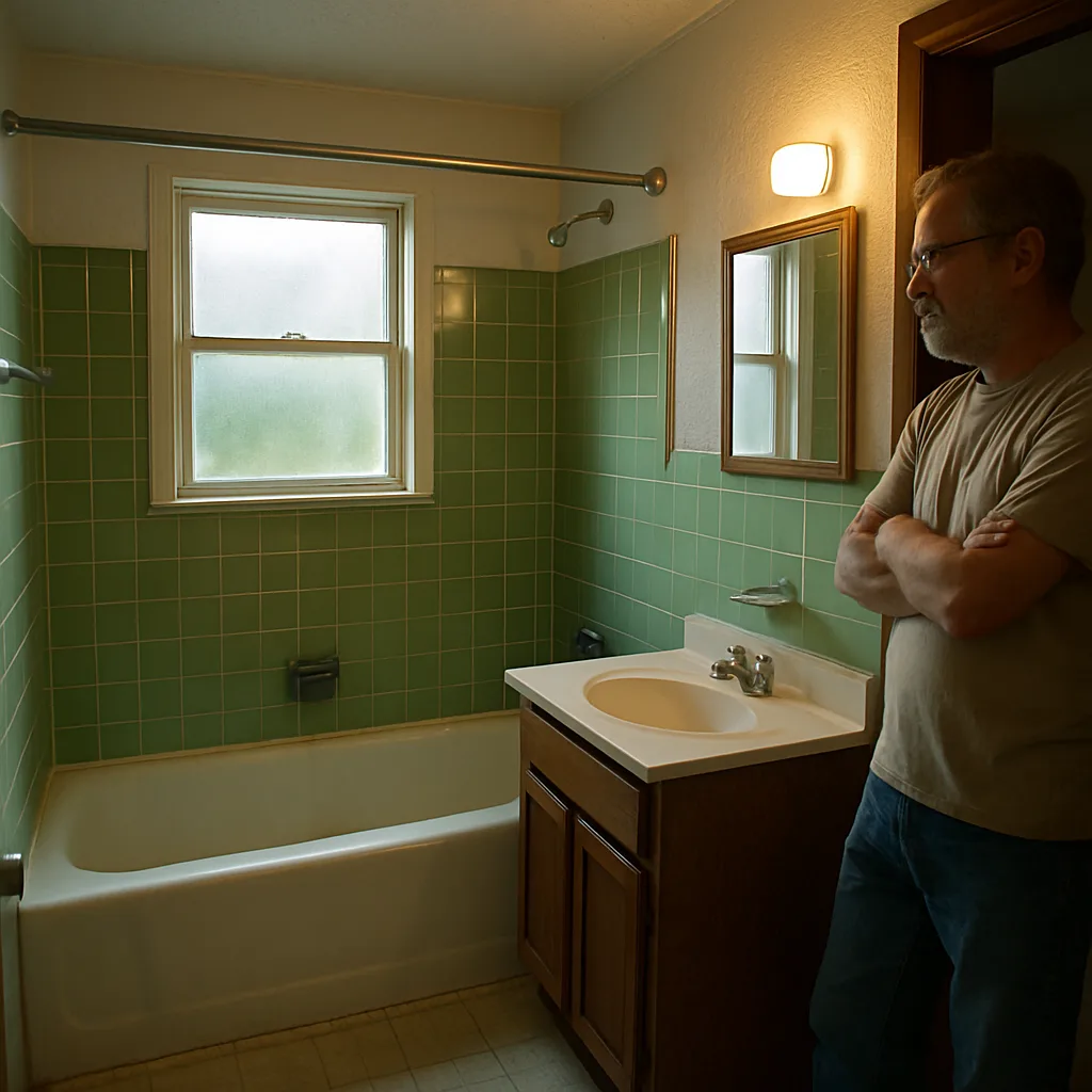 Homeowner considering bathtub refinishing options in older Portland home bathroom