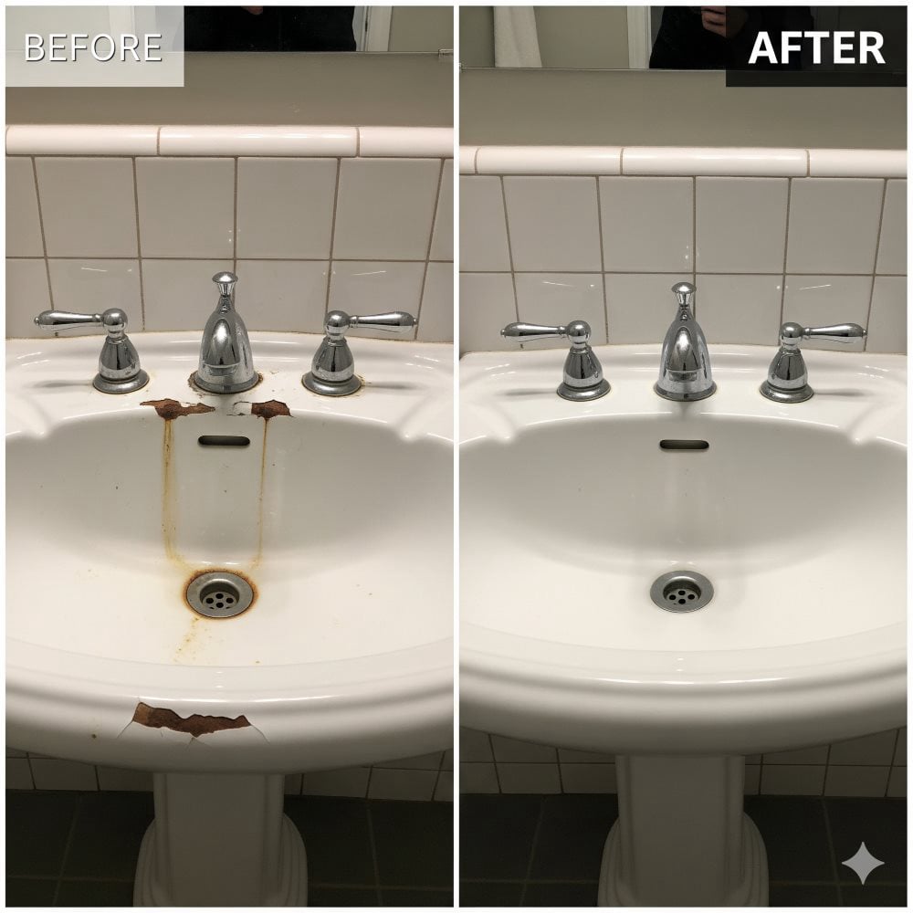 What Is Bathroom Sink Refinishing (Also Called Resurfacing or Reglazing)?