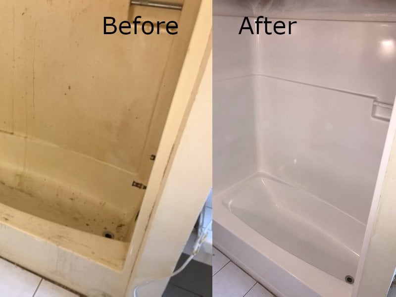 Shower Refinishing Portland OR before and after