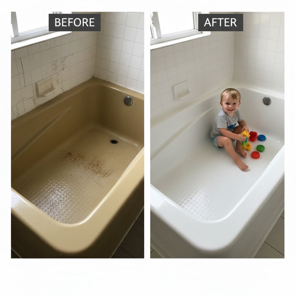 Bathtub refinishing with non-slip coating Portland - safe surface for families in Beaverton and Lake Oswego homes
